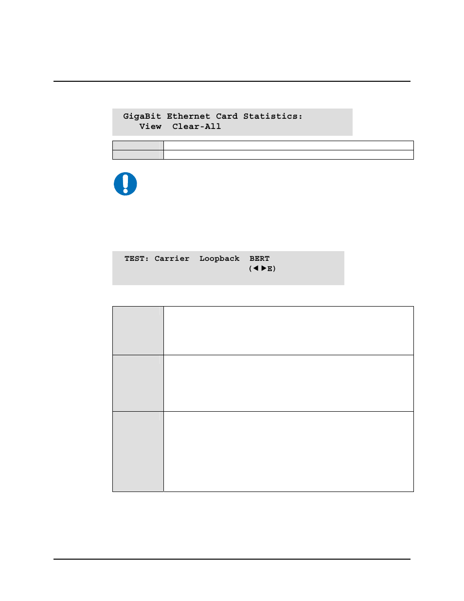 5 select: monitor: gigabit i/f statistics, 3 select: test | Mocomtech SLM-5650 User Manual | Page 96 / 188