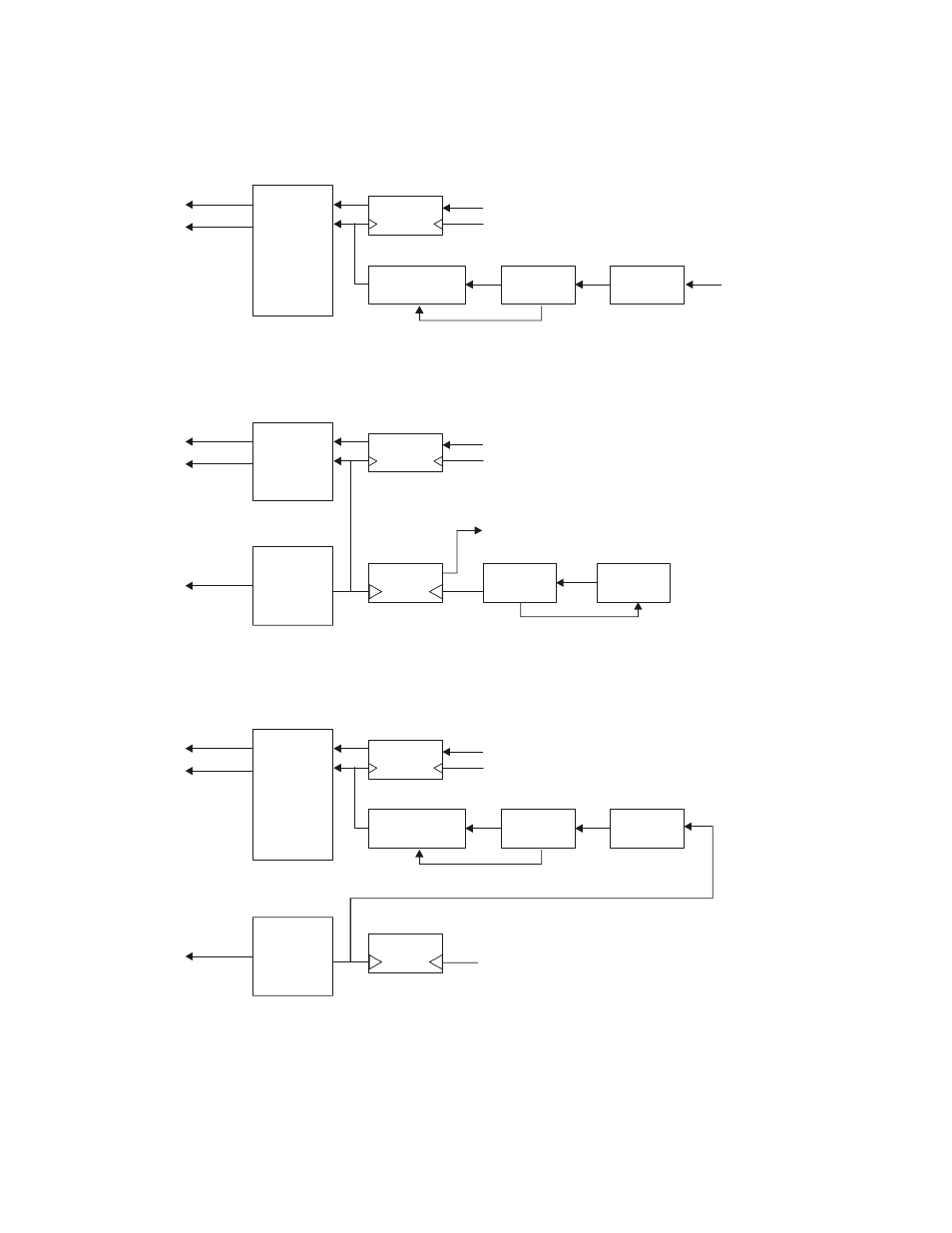 Figure 6-2. rx clock modes, Buffer disable clock mode, Buffer enable tx=rx clock mode | Buffer enable tx<>rx clock mode | Mocomtech CIM-550 User Manual | Page 113 / 460