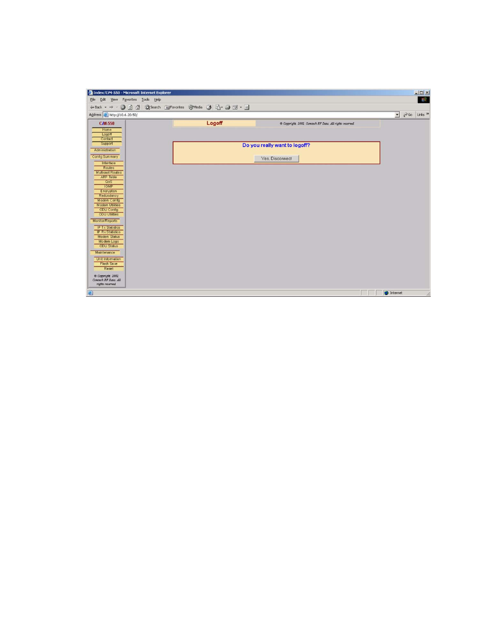 Logoff, 2 logoff | Mocomtech CIM-550 User Manual | Page 205 / 460