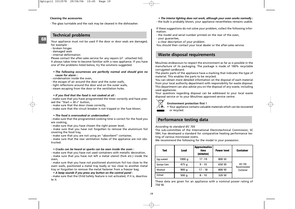 Technical problems | Moulinex 5141 User Manual | Page 10 / 10