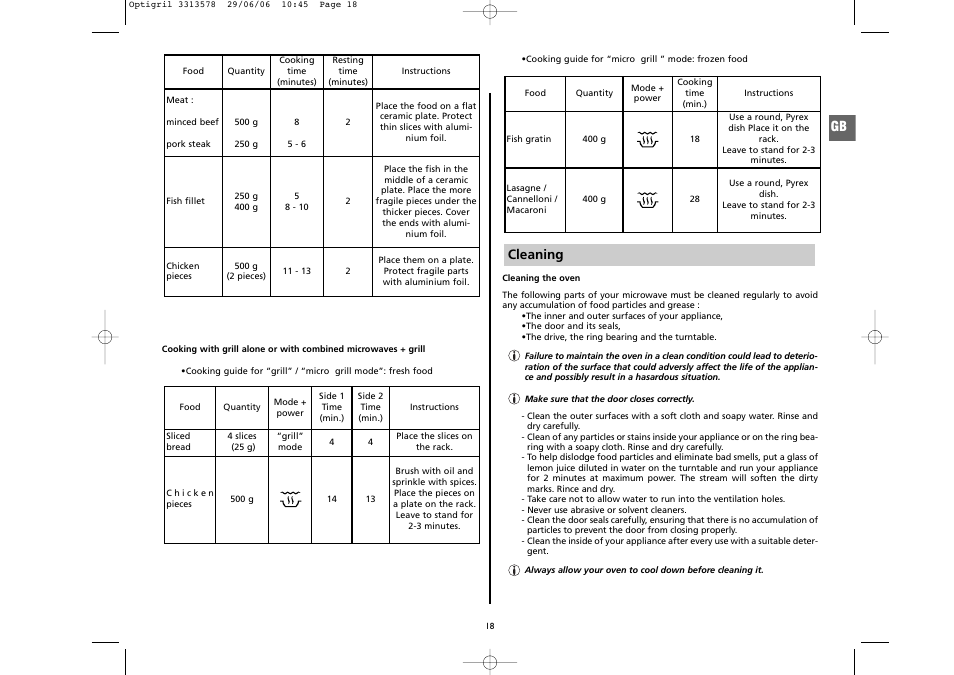 Cleaning gb | Moulinex 5141 User Manual | Page 9 / 10