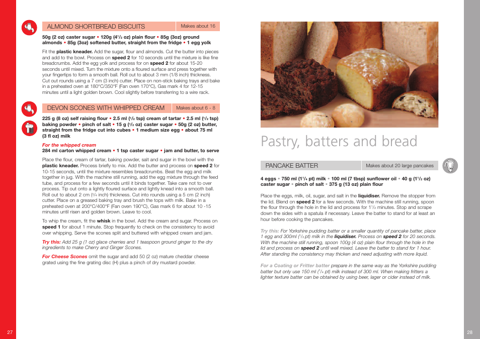 Pastry, batters and bread | Moulinex Odacio 3 DFC1 User Manual | Page 15 / 16