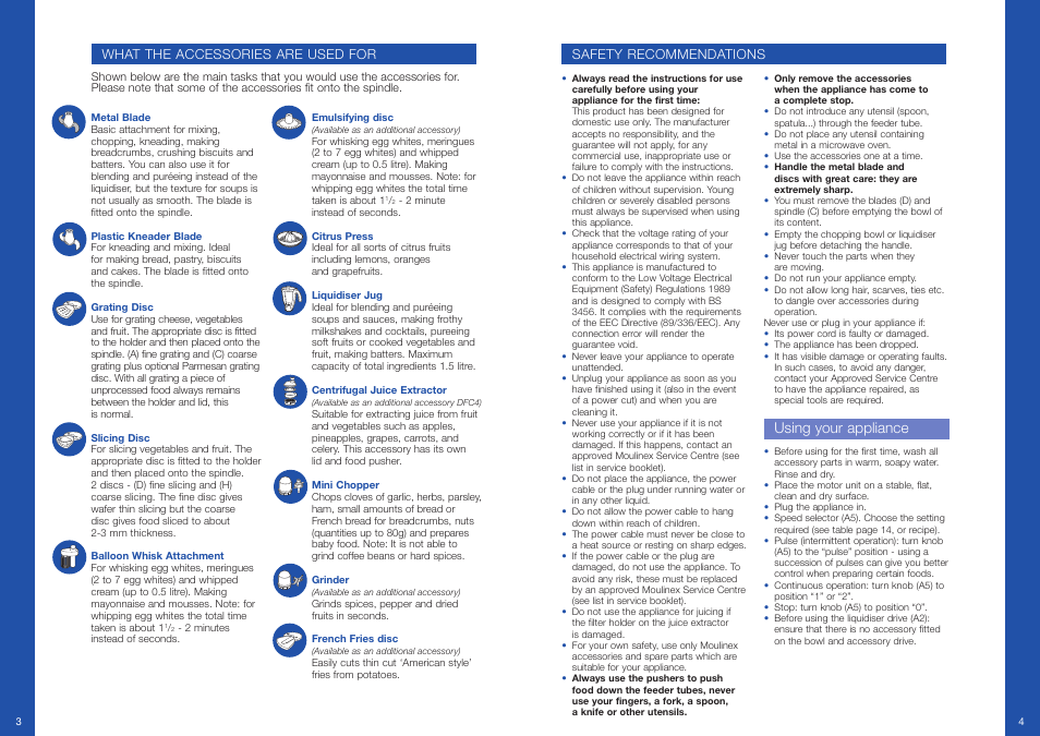 Using your appliance | Moulinex Odacio 3 DFC1 User Manual | Page 3 / 16