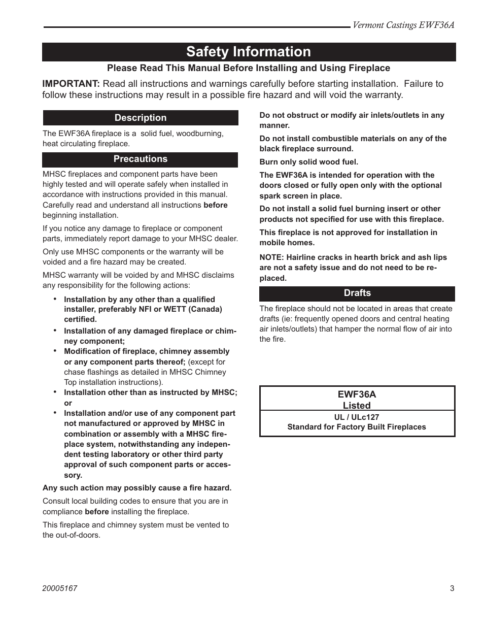 Safety information | MHP EWF36A User Manual | Page 3 / 32