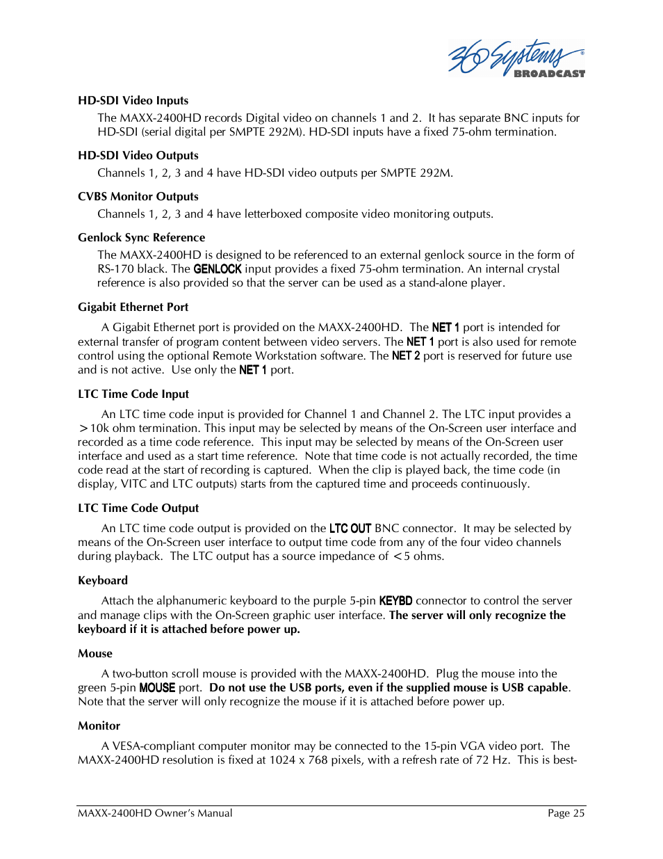 Maxxsonics High Definition Video Server MAXX-2400HD User Manual | Page 25 / 139