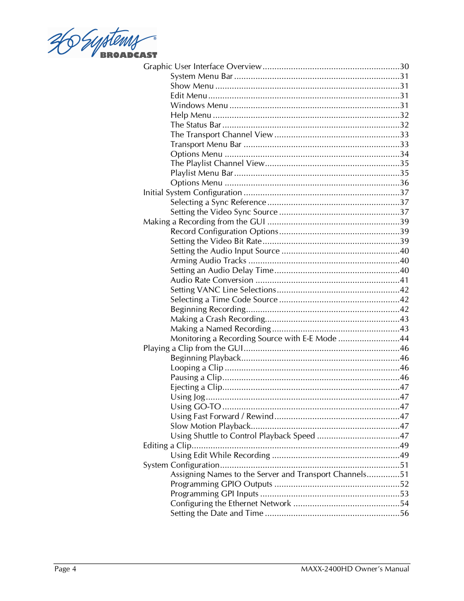 Maxxsonics High Definition Video Server MAXX-2400HD User Manual | Page 4 / 139