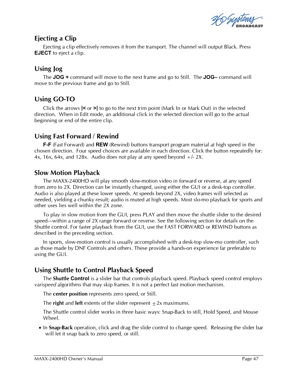 Maxxsonics High Definition Video Server MAXX-2400HD User Manual | Page 47 / 139