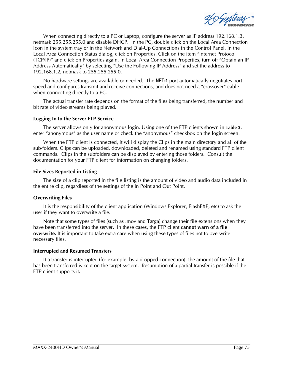 Maxxsonics High Definition Video Server MAXX-2400HD User Manual | Page 75 / 139