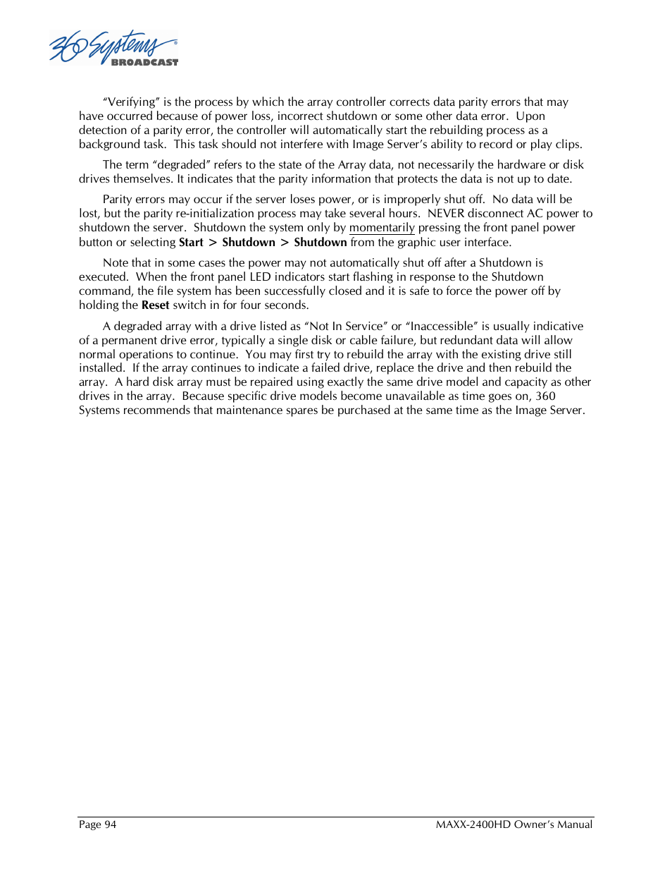 Maxxsonics High Definition Video Server MAXX-2400HD User Manual | Page 94 / 139