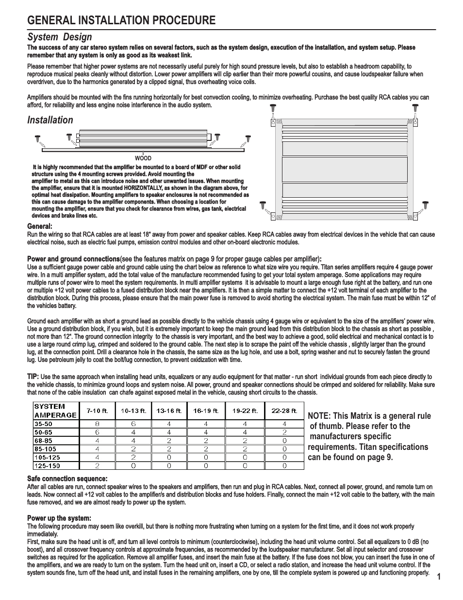General installation procedure, System design installation | Maxxsonics Hifonics TXi4408 User Manual | Page 3 / 15