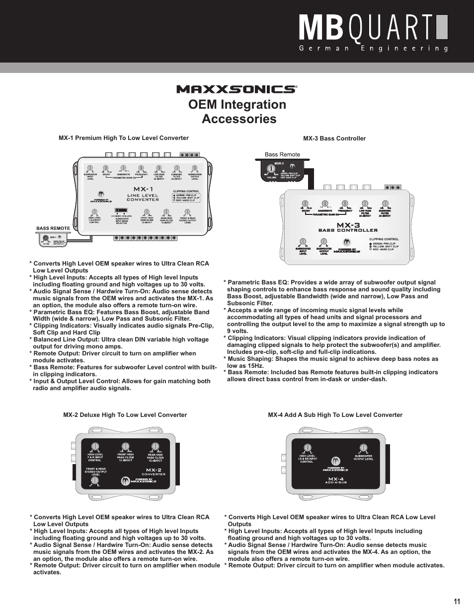 Oem integration accessories | MB QUART Q1.1500D User Manual | Page 12 / 13