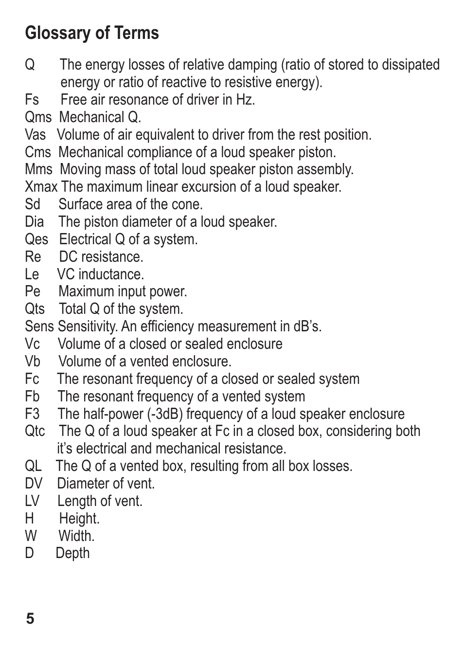 Glossary of terms | Maxxsonics MW10D4 User Manual | Page 6 / 11