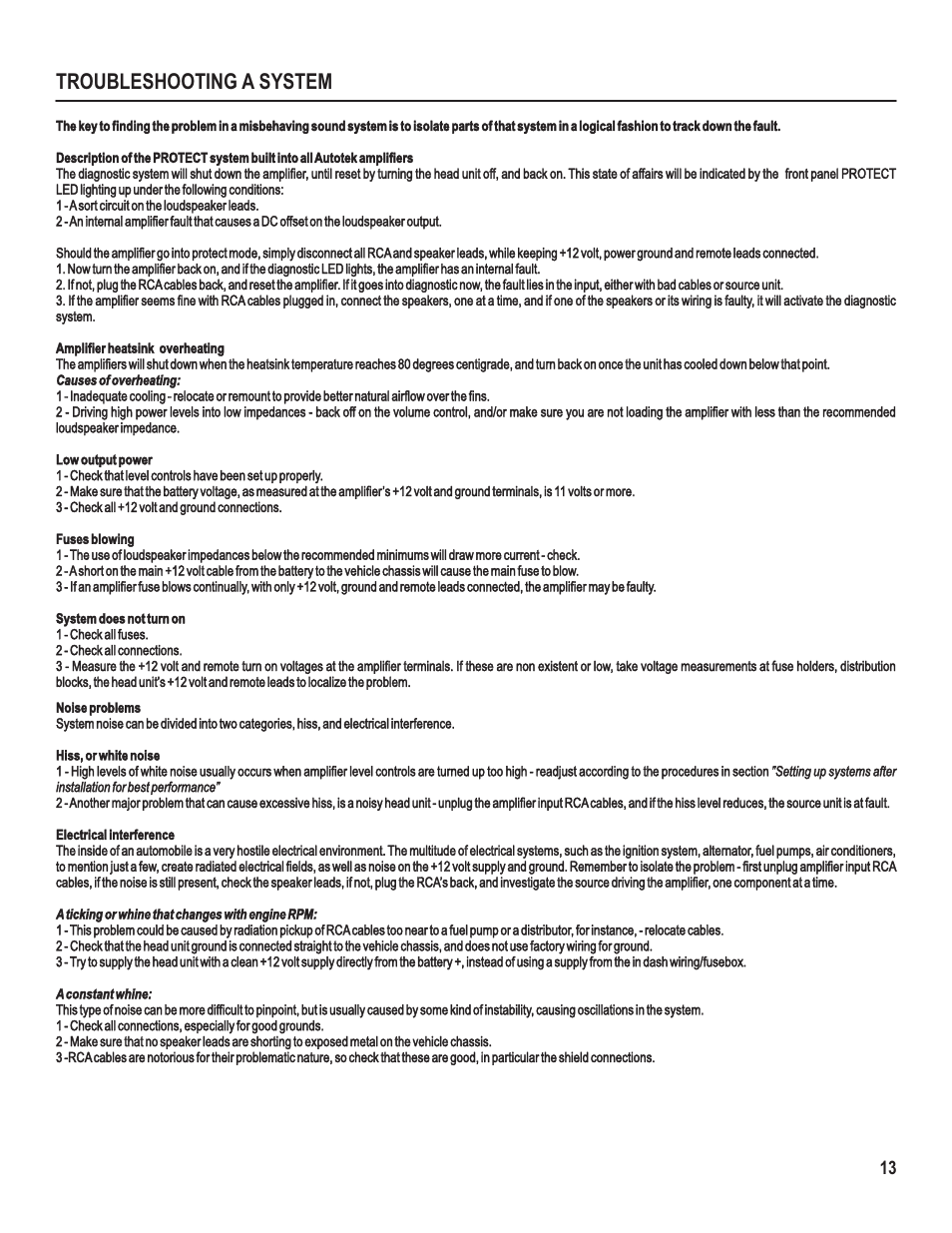 Troubleshooting a system | Maxxsonics SS750.1 User Manual | Page 15 / 17