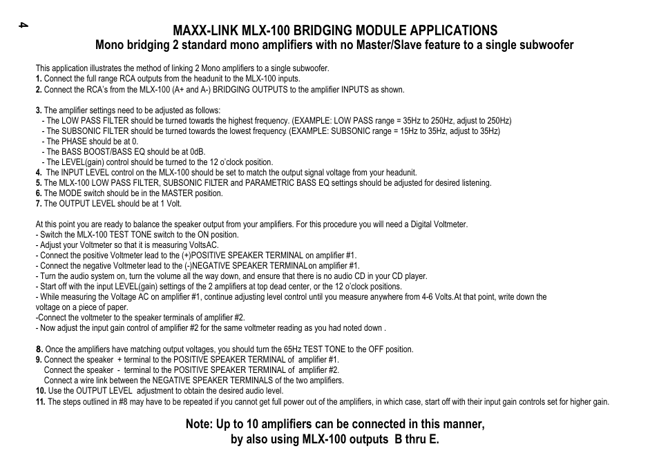 Maxx-link mlx-100 bridging module applications | Maxxsonics MLX-100 User Manual | Page 6 / 12