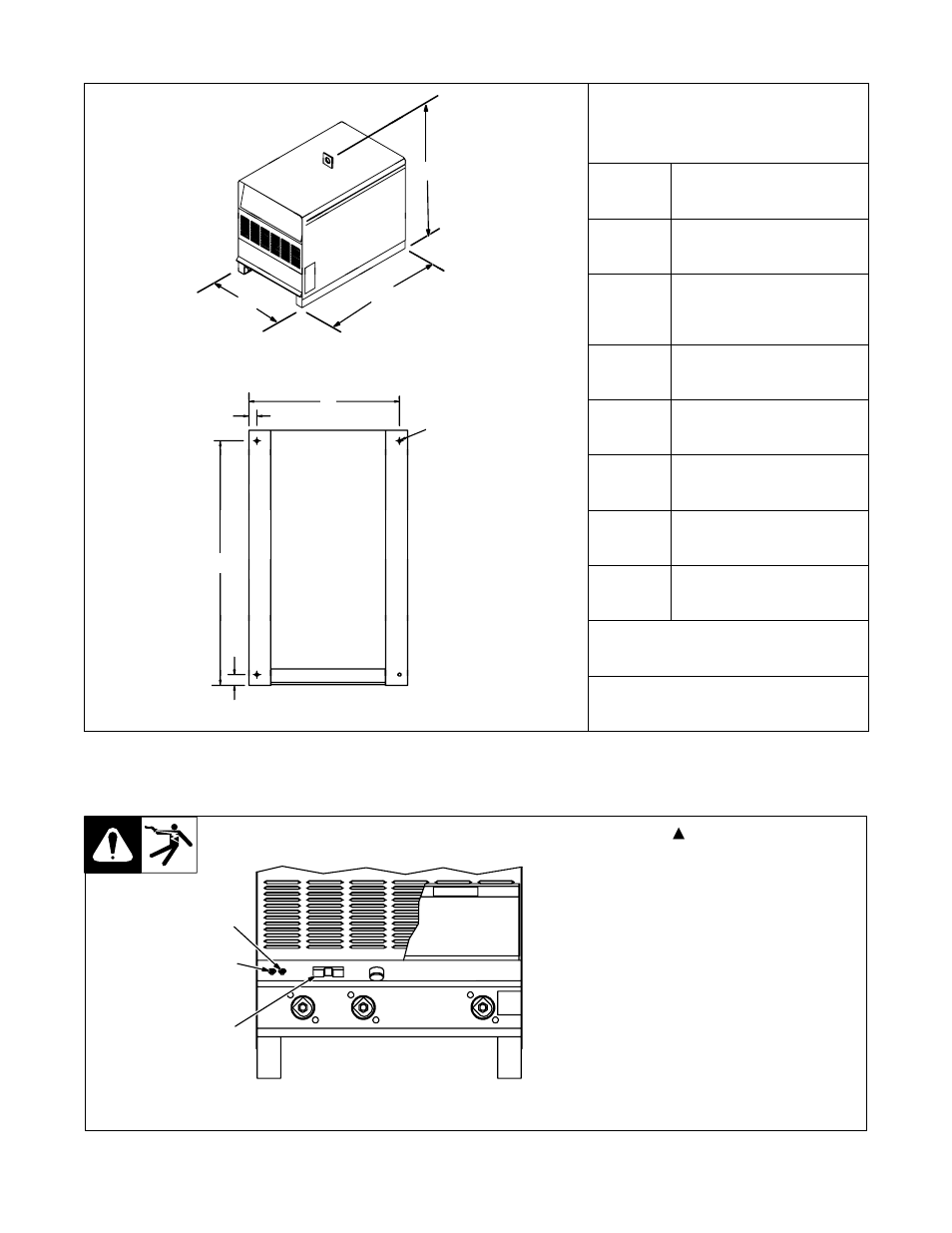 Dimensions and weights, 115 vac receptacle and circuit breakers, 6. dimensions and weights | 7. 115 vac receptacle and circuit breakers | Miller Electric OM-2241 User Manual | Page 16 / 32