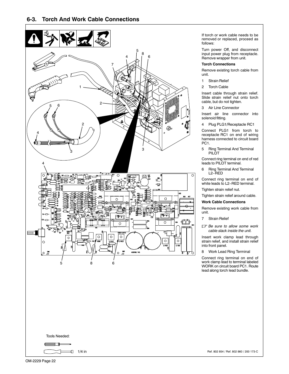 3. torch and work cable connections | Miller Electric 375 User Manual | Page 26 / 36