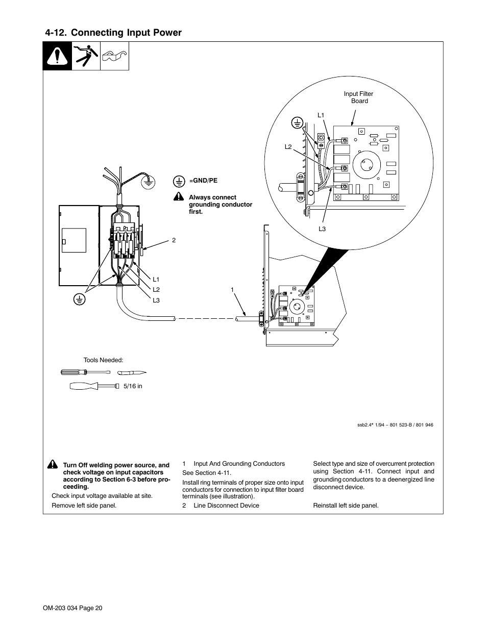 12. connecting input power | Miller Electric INVISION 456P User Manual | Page 24 / 44