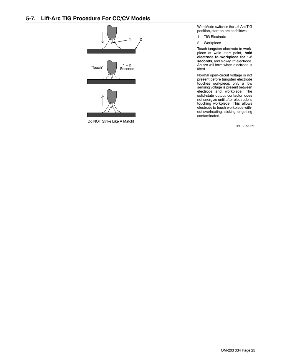 7. lift-arc tig procedure for cc/cv models | Miller Electric INVISION 456P User Manual | Page 29 / 44