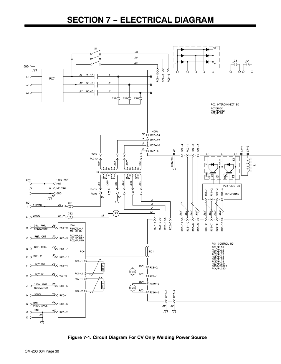 Section 7 − electrical diagram | Miller Electric INVISION 456P User Manual | Page 34 / 44