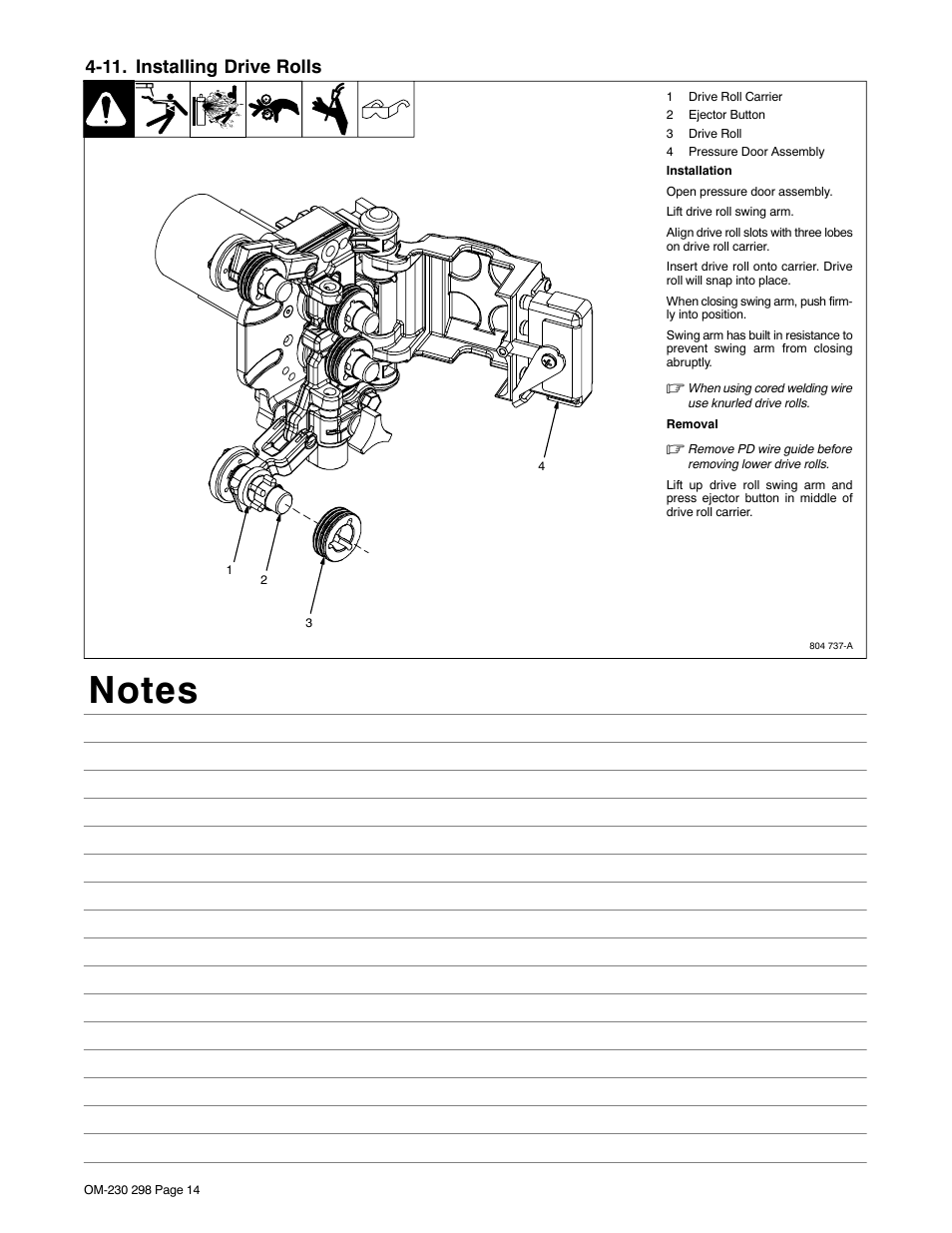 11. installing drive rolls | Miller Electric SS-75S12 User Manual | Page 18 / 44