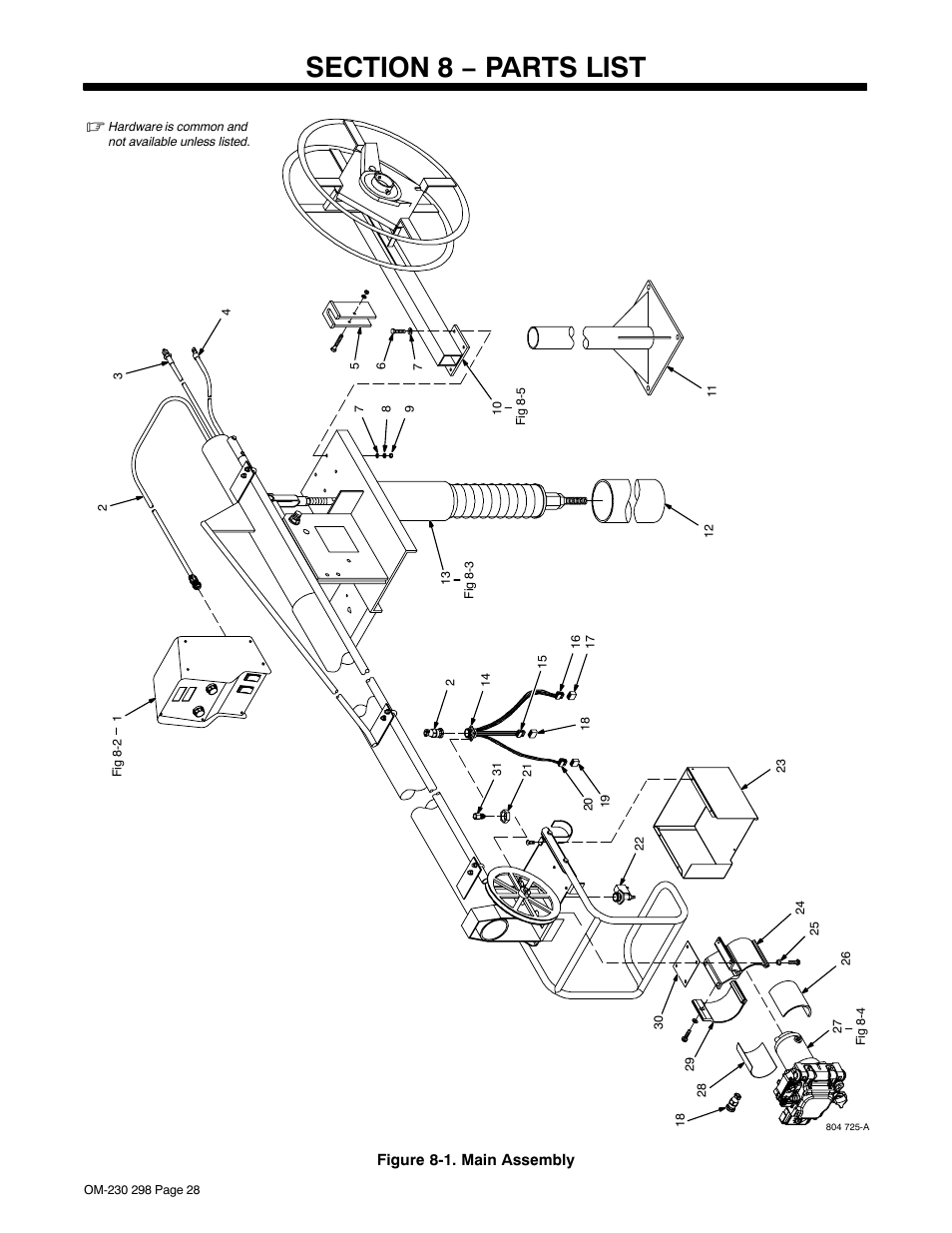 Section 8 − parts list | Miller Electric SS-75S12 User Manual | Page 32 / 44