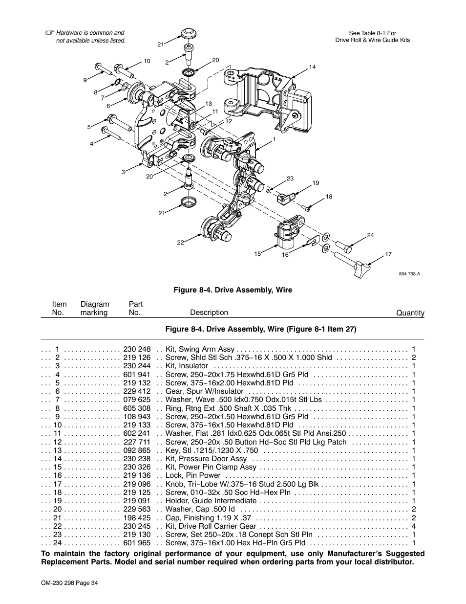 Wire (standard speed) (figure 8-4), Wire (low speed) (figure 8-4) | Miller Electric SS-75S12 User Manual | Page 38 / 44