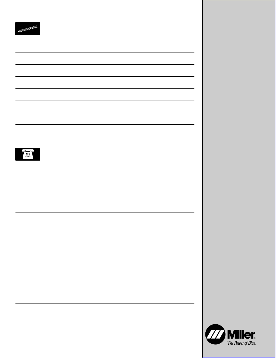 For service owner’s record | Miller Electric APT-1000 User Manual | Page 20 / 20
