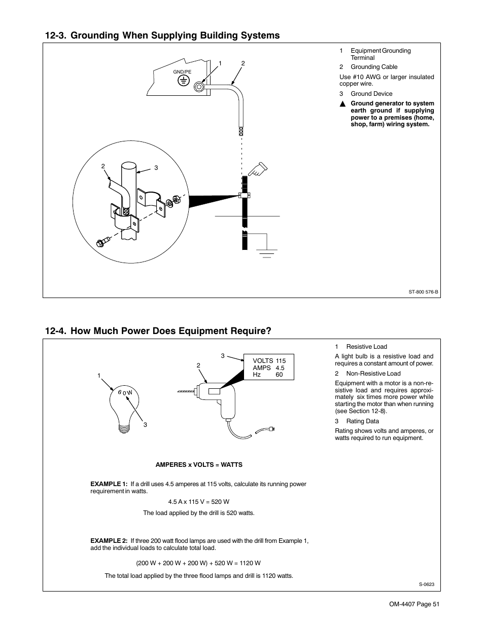 3. grounding when supplying building systems, 4. how much power does equipment require | Miller Electric Trailblazer DC User Manual | Page 55 / 72