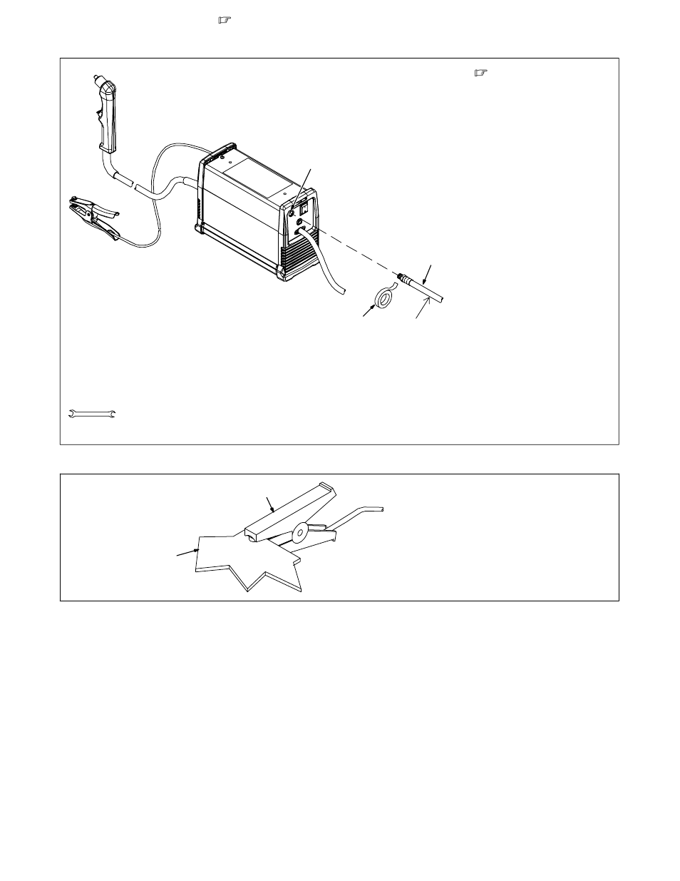 Connecting gas/air supply, Connecting work clamp, 6. connecting gas/air supply | 7. connecting work clamp | Miller Electric 375 X-TREME User Manual | Page 15 / 36