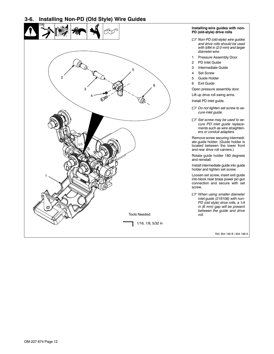 6. installing non-pd (old style) wire guides | Miller Electric AA40GBU User Manual | Page 16 / 28