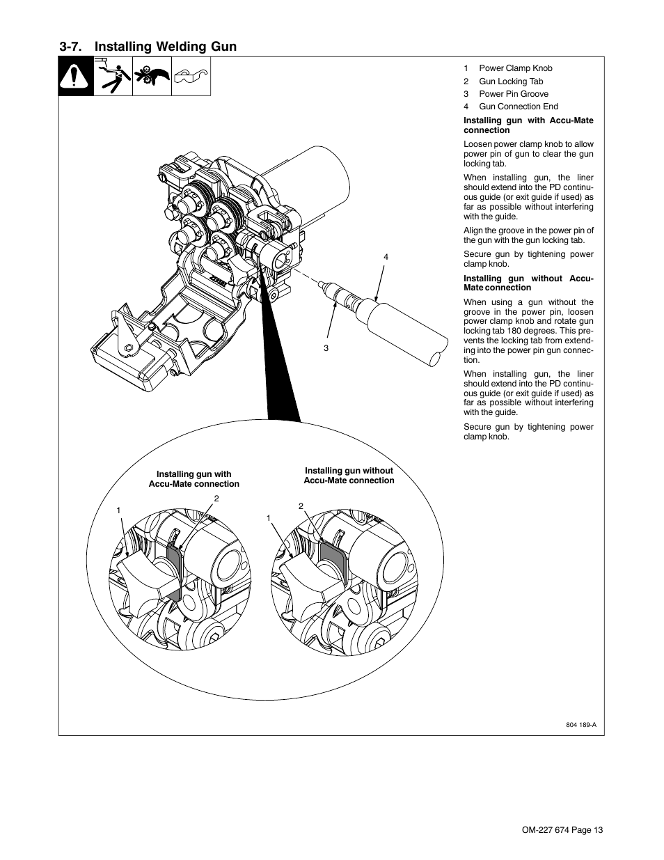 7. installing welding gun | Miller Electric AA40GBU User Manual | Page 17 / 28