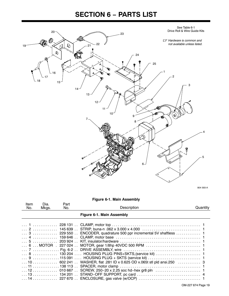 Section 6 − parts list | Miller Electric AA40GBU User Manual | Page 23 / 28