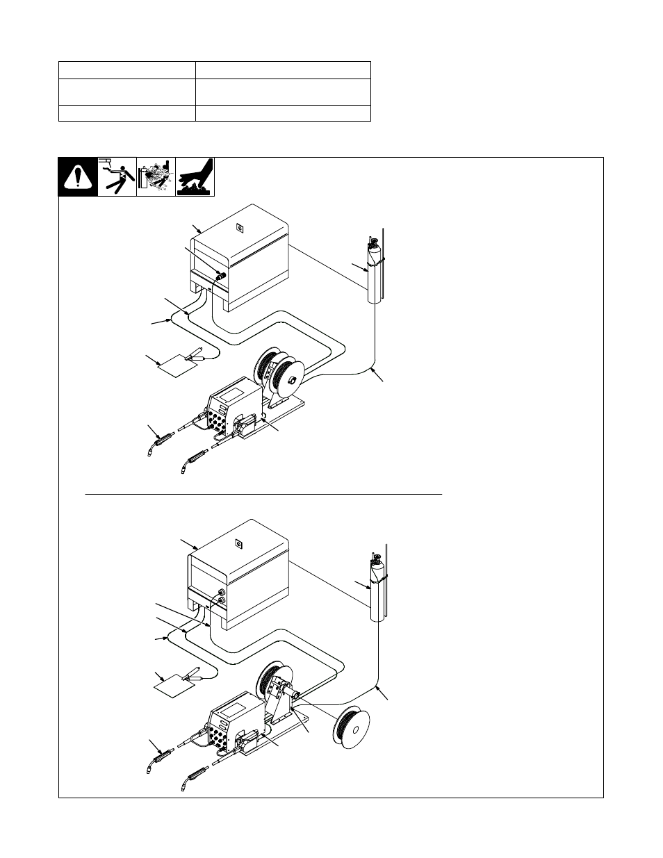 2. gun recommendation table, 3. equipment connection diagrams | Miller Electric D-64 User Manual | Page 16 / 40