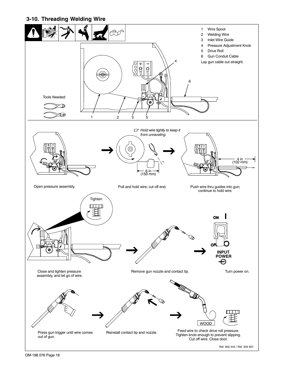 10. threading welding wire | Miller Electric XLT 135 User Manual | Page 22 / 48