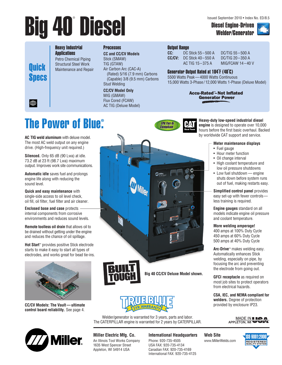 Miller Electric Big 40 User Manual | 8 pages