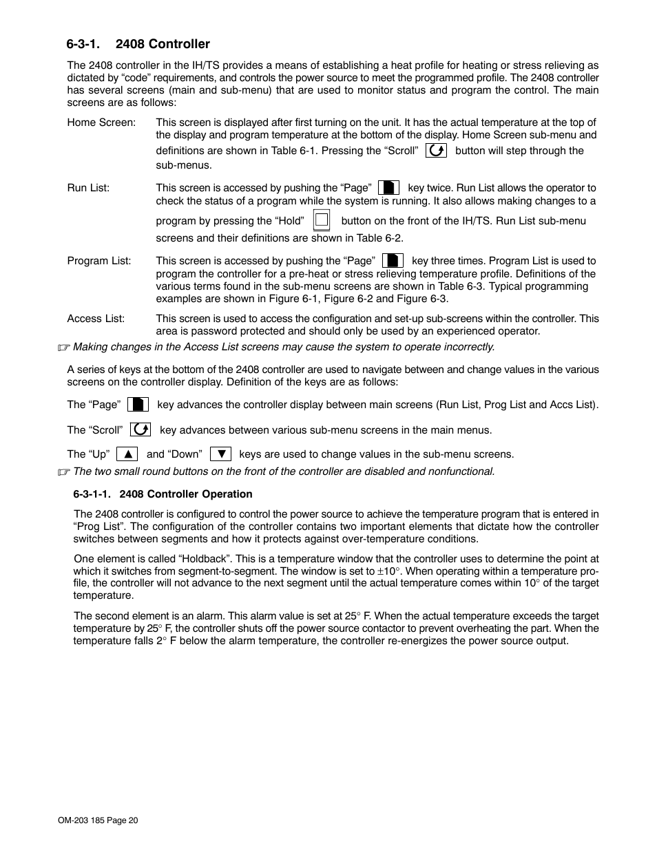 3-1. 2408 controller, 3-1-1. 2408 controller operation | Miller Electric IH User Manual | Page 24 / 76