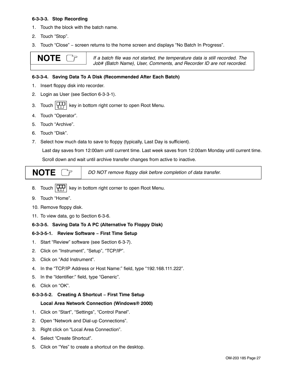 3-3-3. stop recording, 3-3-5-1. review software − first time setup, 3-3-5-2. creating a shortcut − first time setup | Digital recorder (see section 6-3-3-4 | Miller Electric IH User Manual | Page 31 / 76