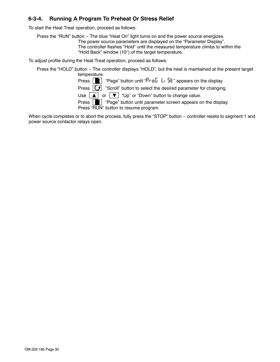 3-4. running a program to preheat or stress relief | Miller Electric IH User Manual | Page 34 / 76