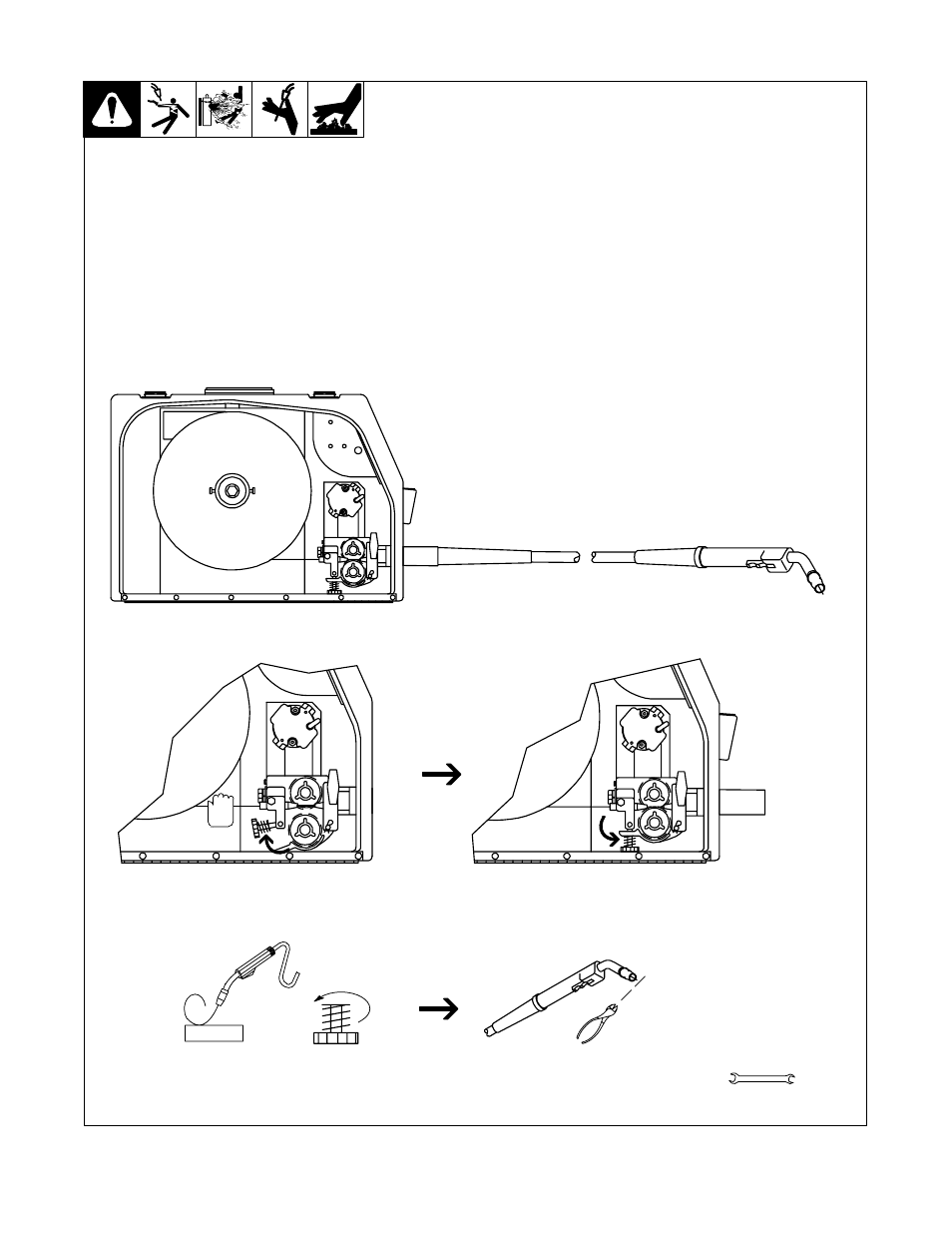 8. installing and threading welding wire | Miller Electric S-22P12 User Manual | Page 18 / 28