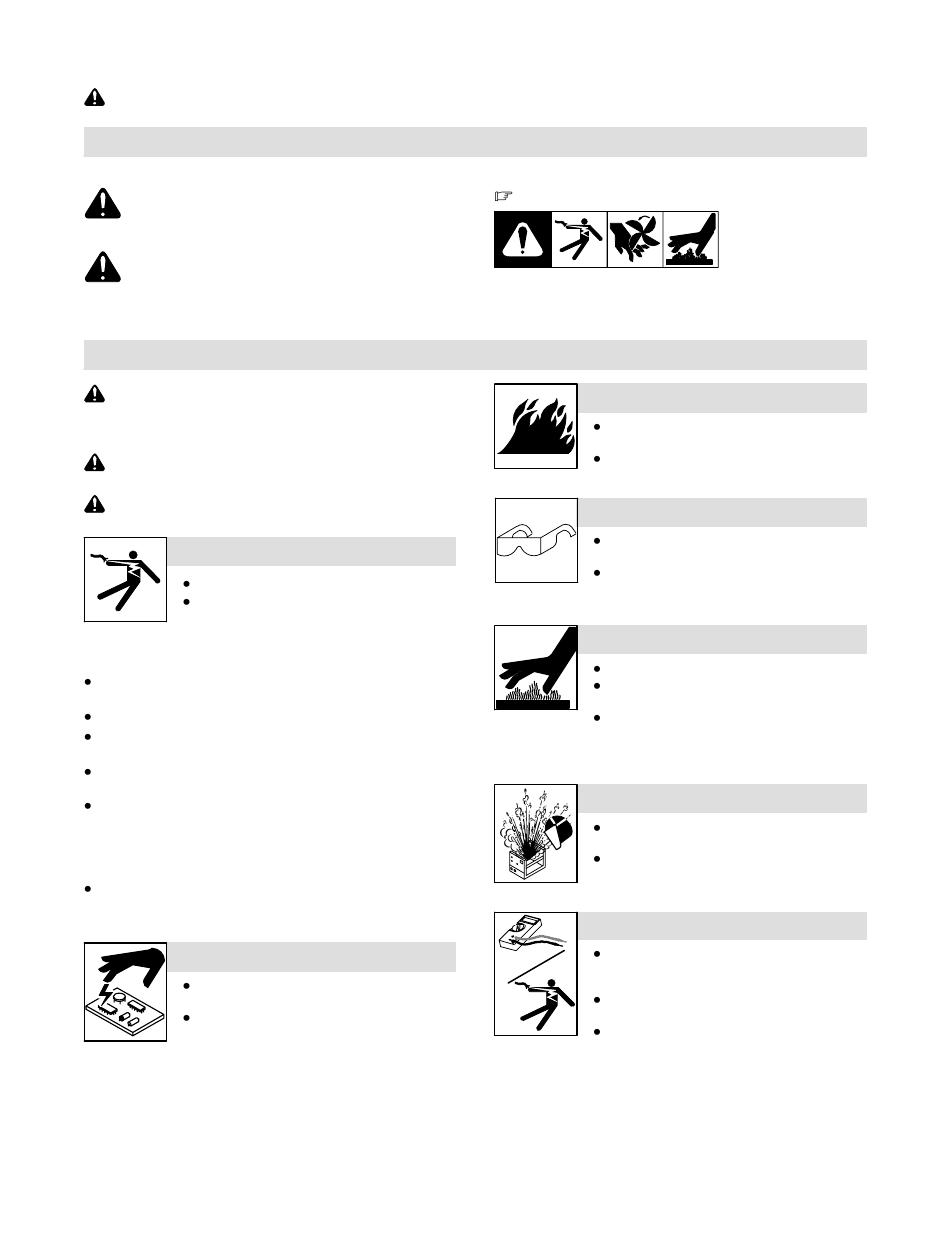 Section 8 − safety precautions for servicing, Symbol usage, Servicing hazards | 1. symbol usage, 2. servicing hazards | Miller Electric Axcess 300 User Manual | Page 37 / 56