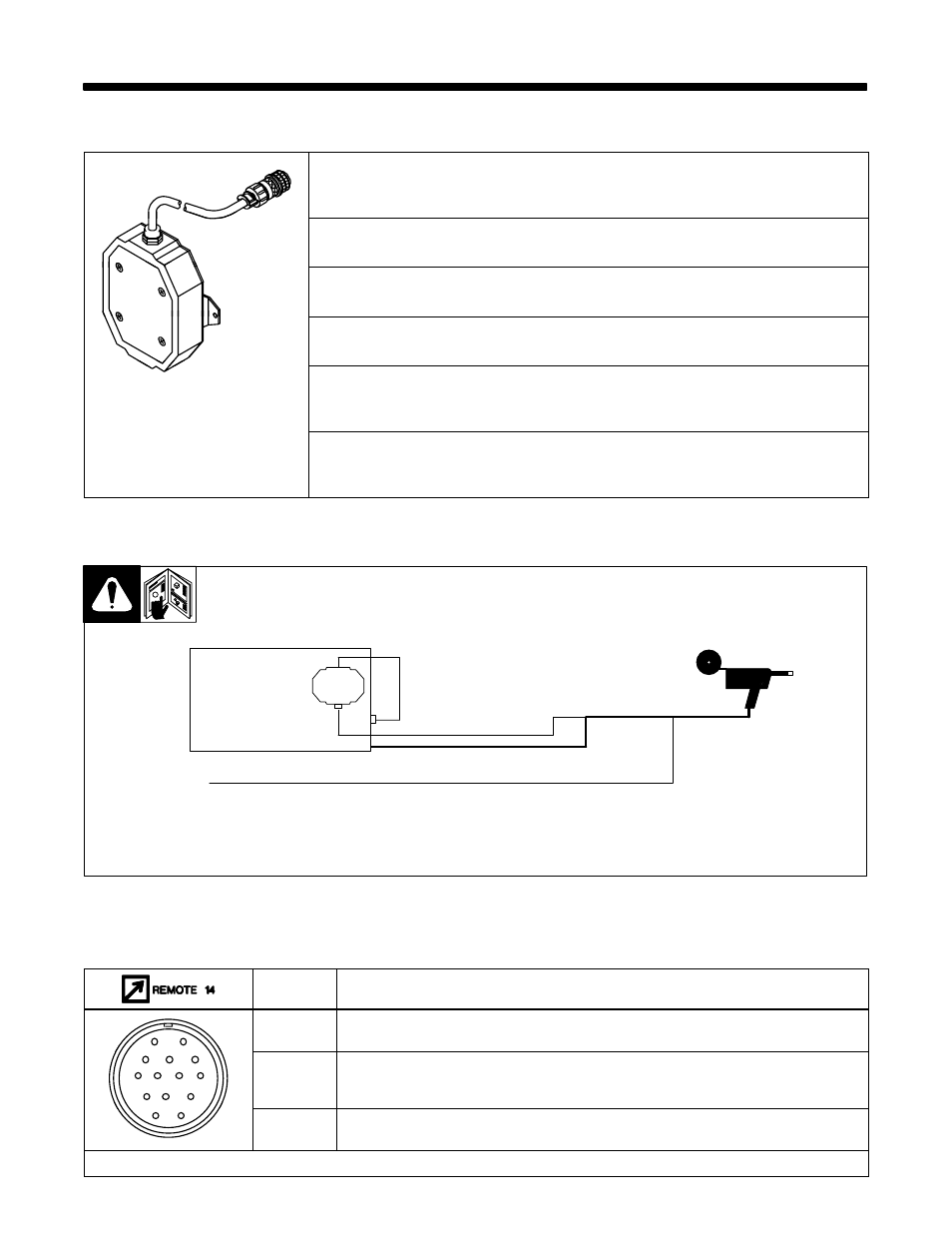 Section 4 − installation, Specifications, Typical process connections | Pin plug information, 1. specifications, 2. typical process connections, 3. 14-pin plug information | Miller Electric WC-24 User Manual | Page 14 / 20