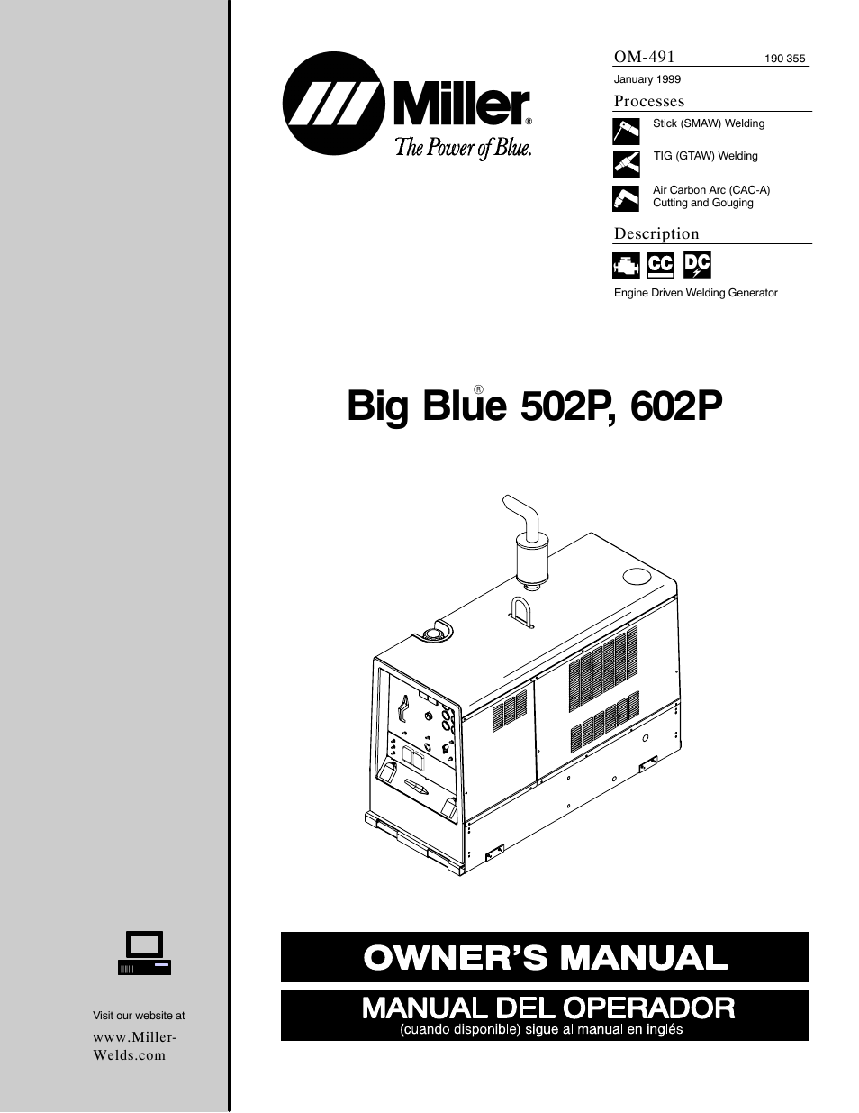 Miller Electric Big Blue 502P User Manual | 64 pages