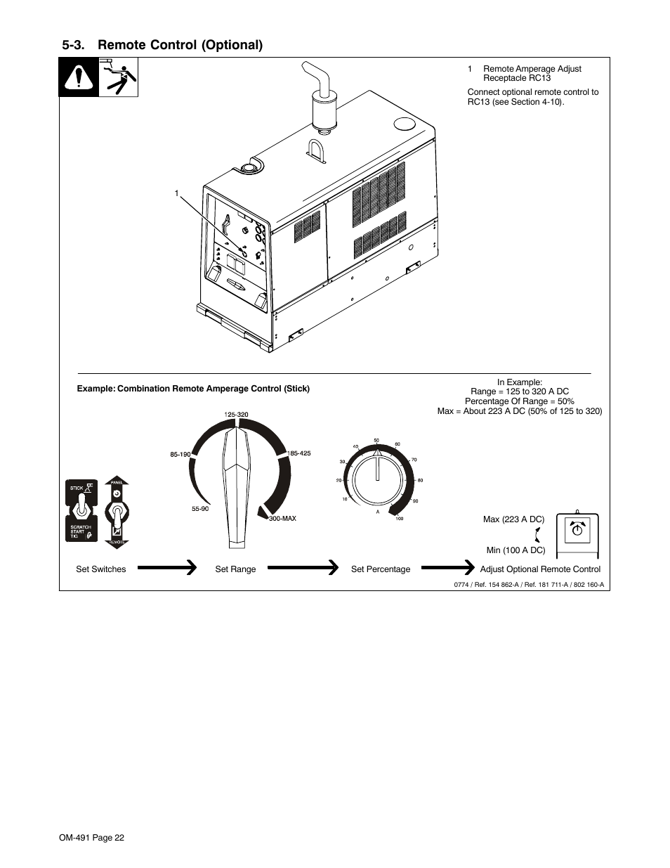 And 5-3), 3. remote control (optional) | Miller Electric Big Blue 502P User Manual | Page 26 / 64