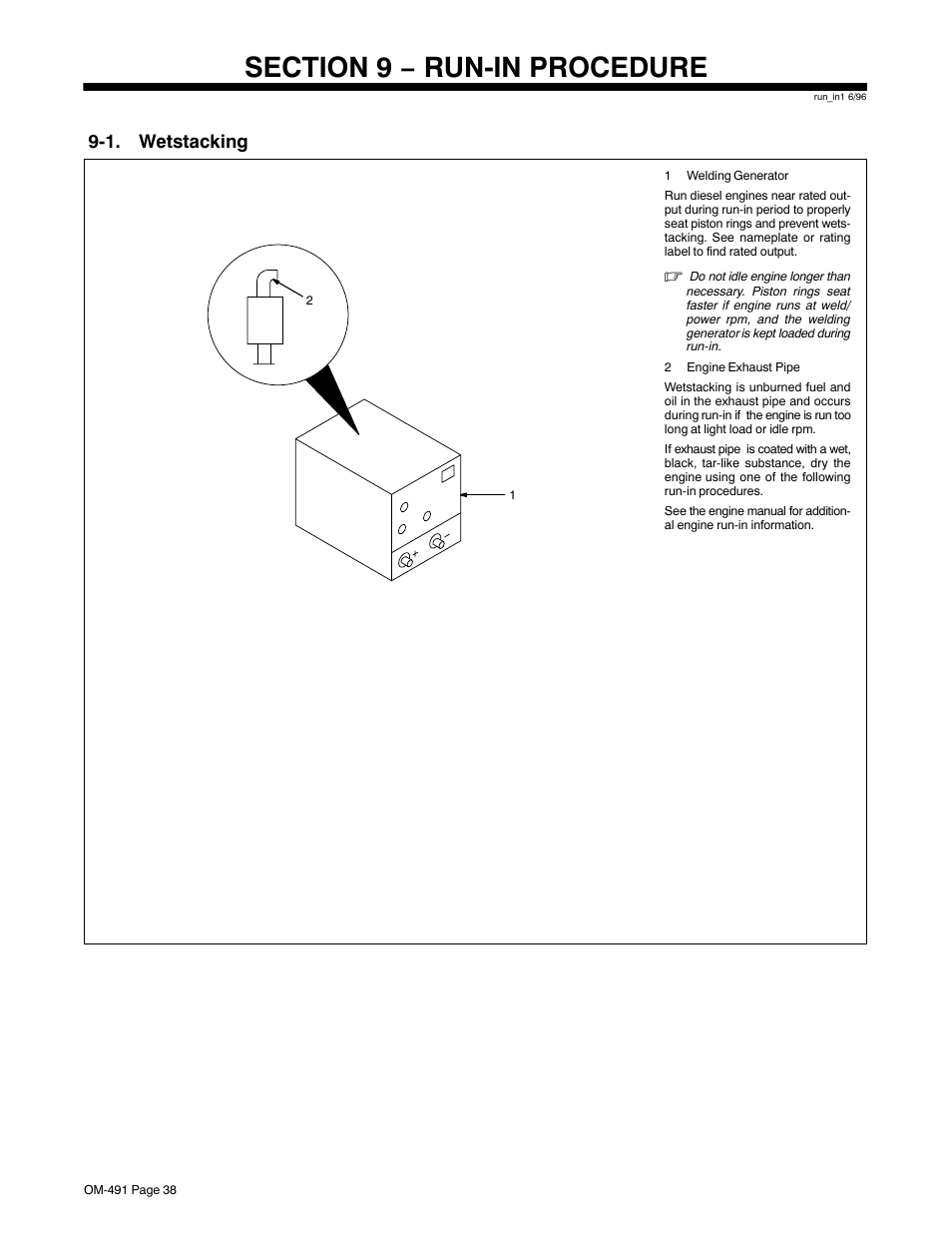 1. wetstacking | Miller Electric Big Blue 502P User Manual | Page 42 / 64