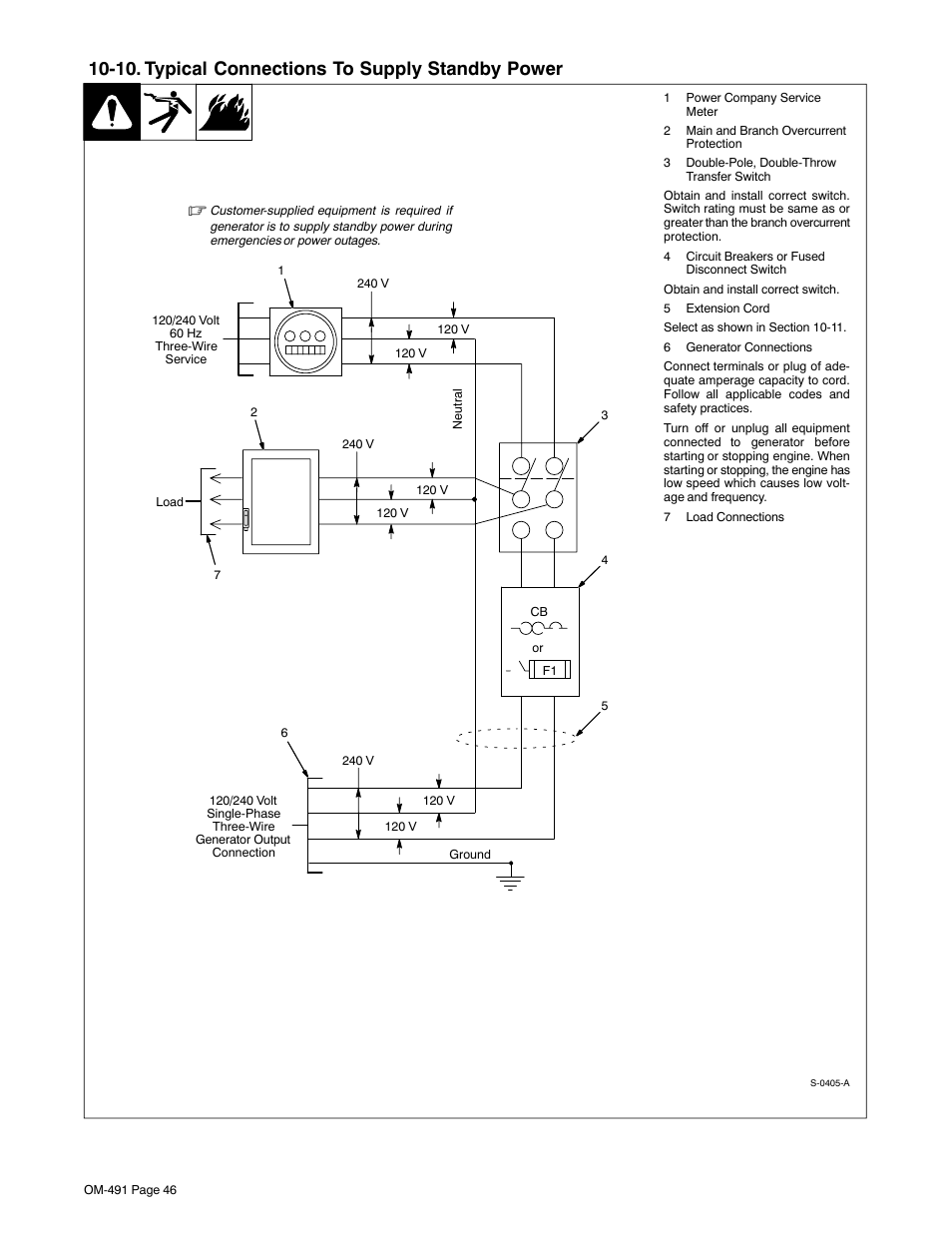 10. typical connections to supply standby power | Miller Electric Big Blue 502P User Manual | Page 50 / 64