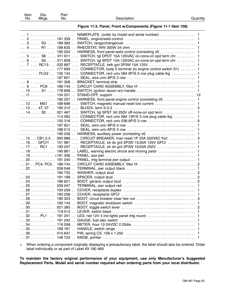 Miller Electric Big Blue 502P User Manual | Page 59 / 64