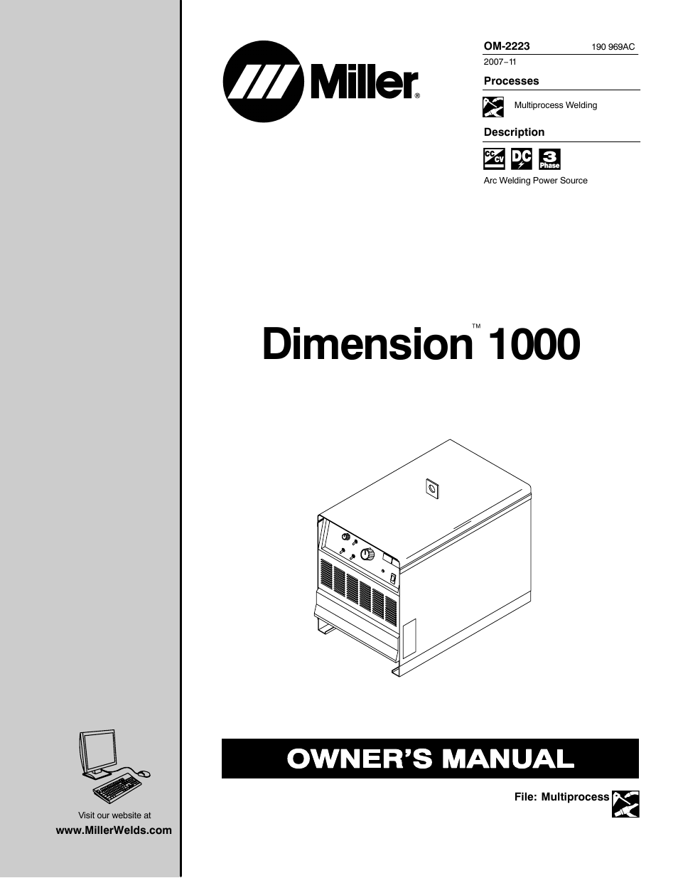 Miller Electric Dimension 1000 User Manual | 44 pages