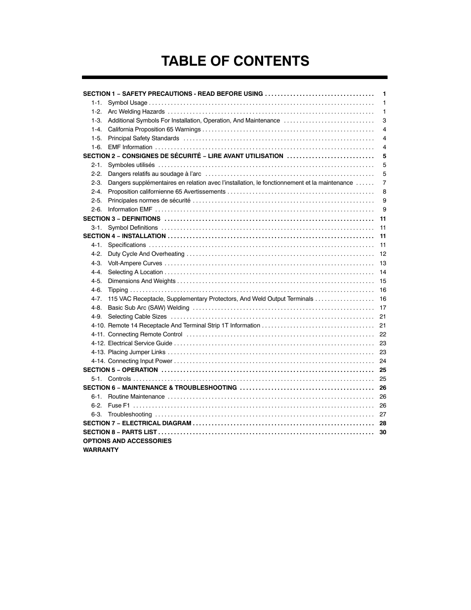 Miller Electric Dimension 1000 User Manual | Page 3 / 44