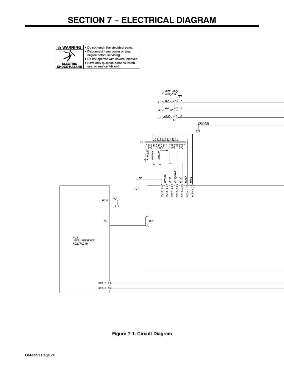 Section 7 − electrical diagram | Miller Electric 350 VS User Manual | Page 28 / 36