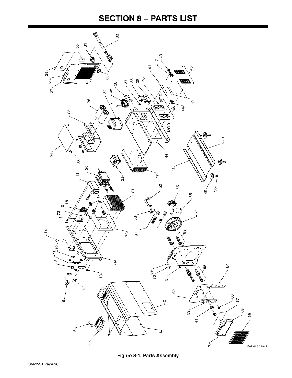 Section 8 − parts list | Miller Electric 350 VS User Manual | Page 30 / 36